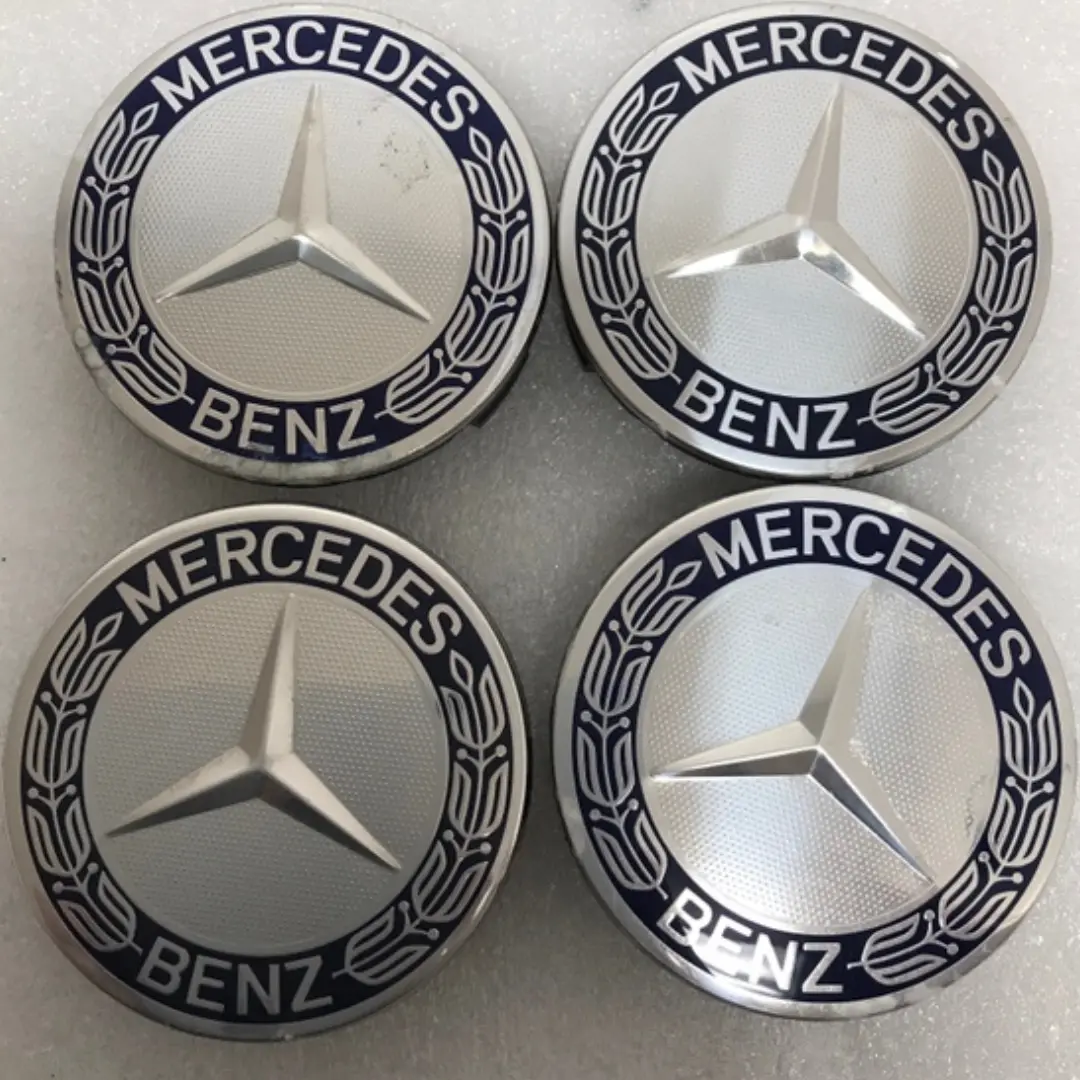 Set Of 4 Mercedes 75Mm Classic Dark Blue Wheel Center Hub Caps 26C59534 1