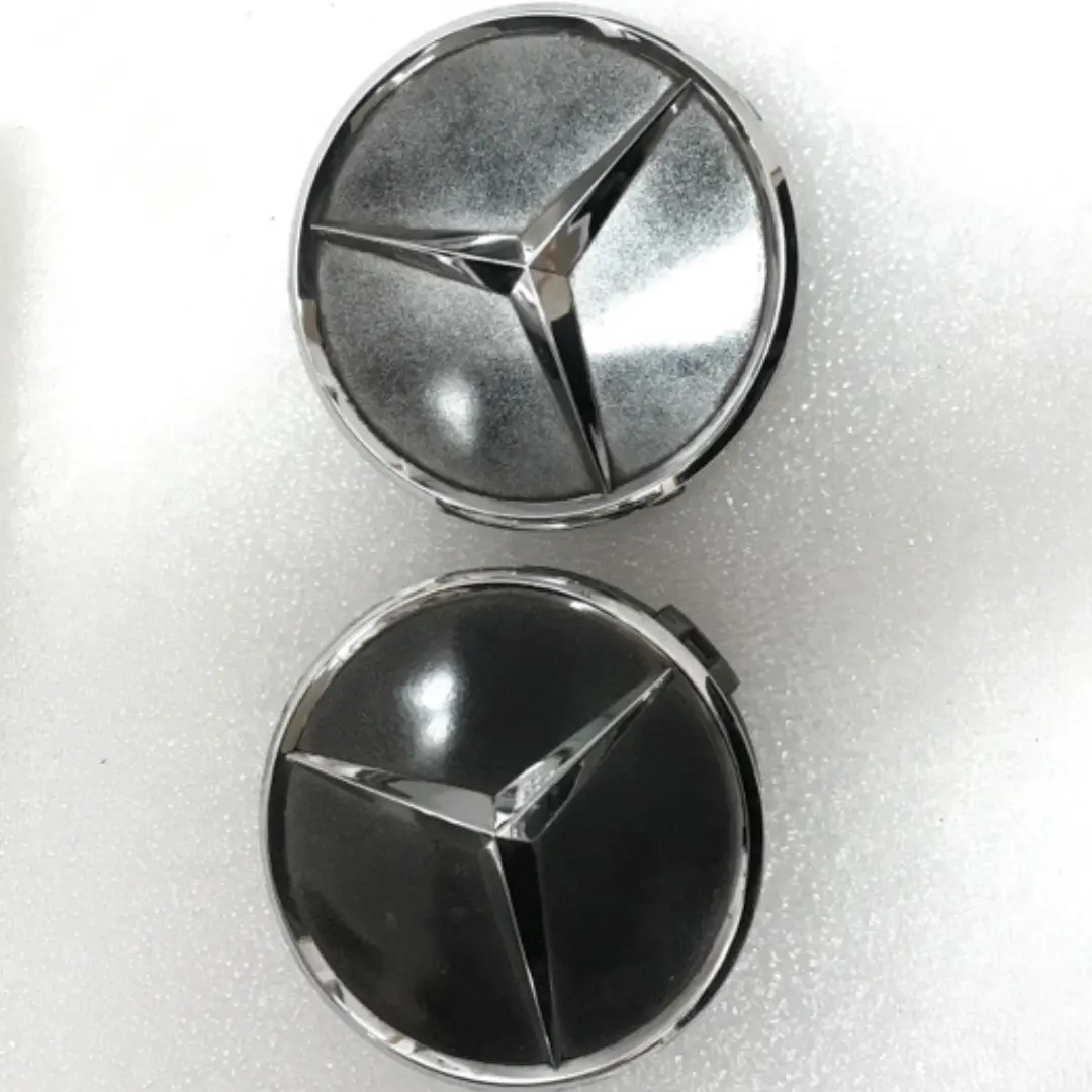 Set Of 2 Mercedes-Benz Black Wheel Center Caps 75Mm 9Bdb4619 1