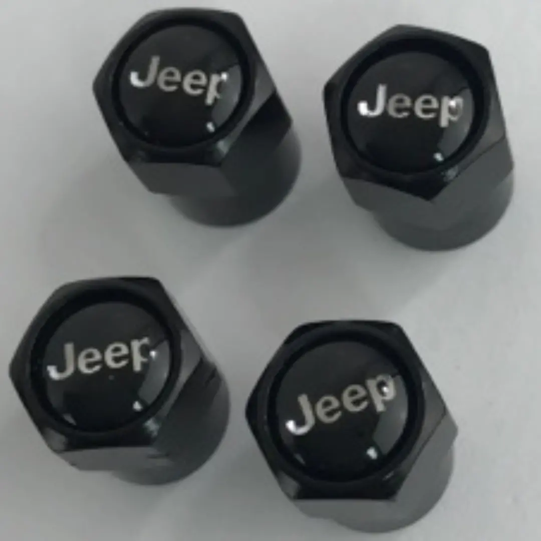 Set Of 4 Universal Jeep Black Wheel Stem Air Valve Caps 058Edb6f 1