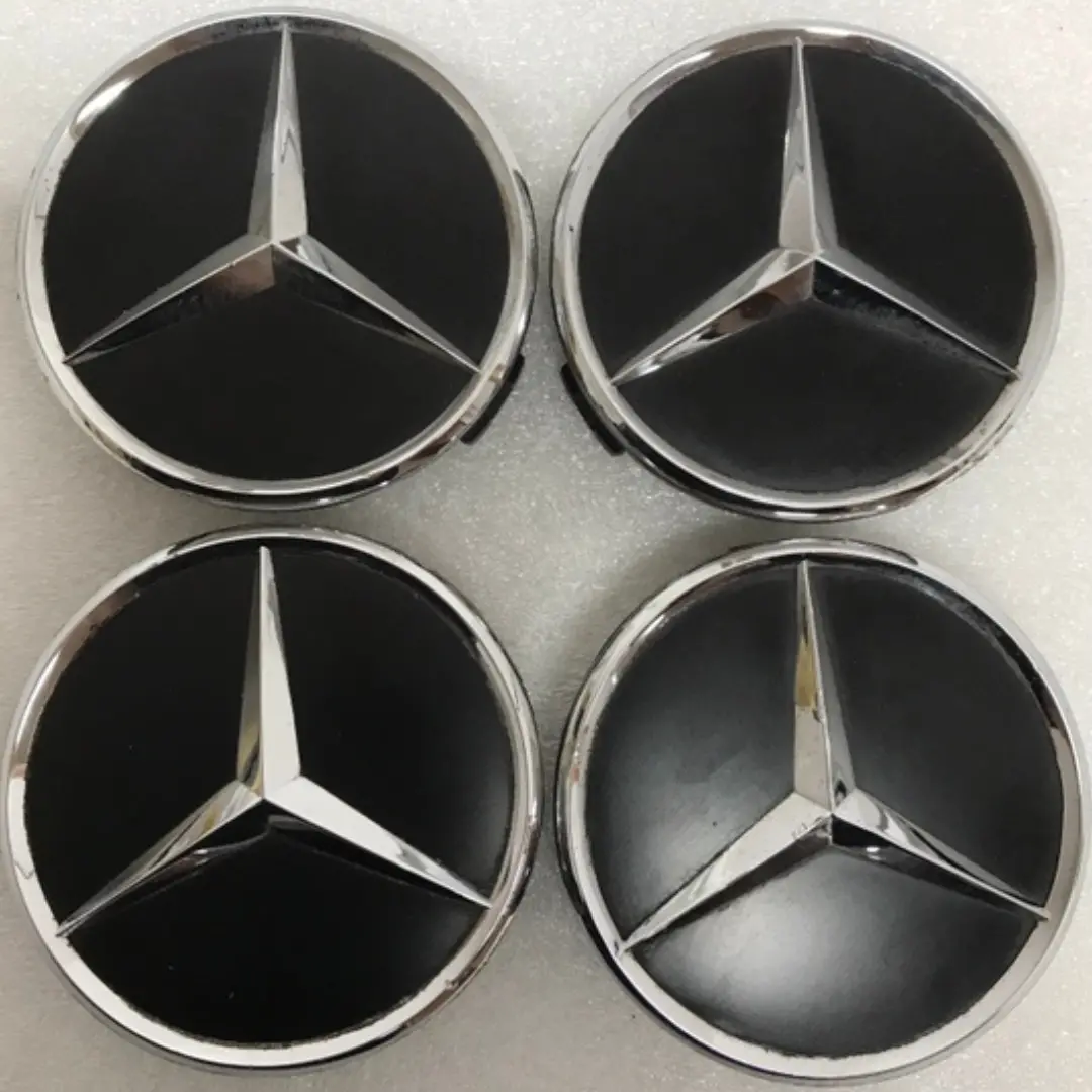 Set Of 4 Mercedes-Benz Matte Black Wheel Center Hub Caps 75Mm Bc2a54be 1