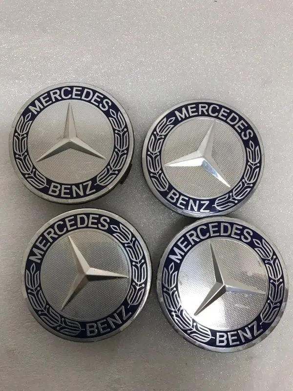 Set Of 4 Mercedes 75Mm Classic Dark Blue Wheel Center Hub Caps 8Fd58d8e 1