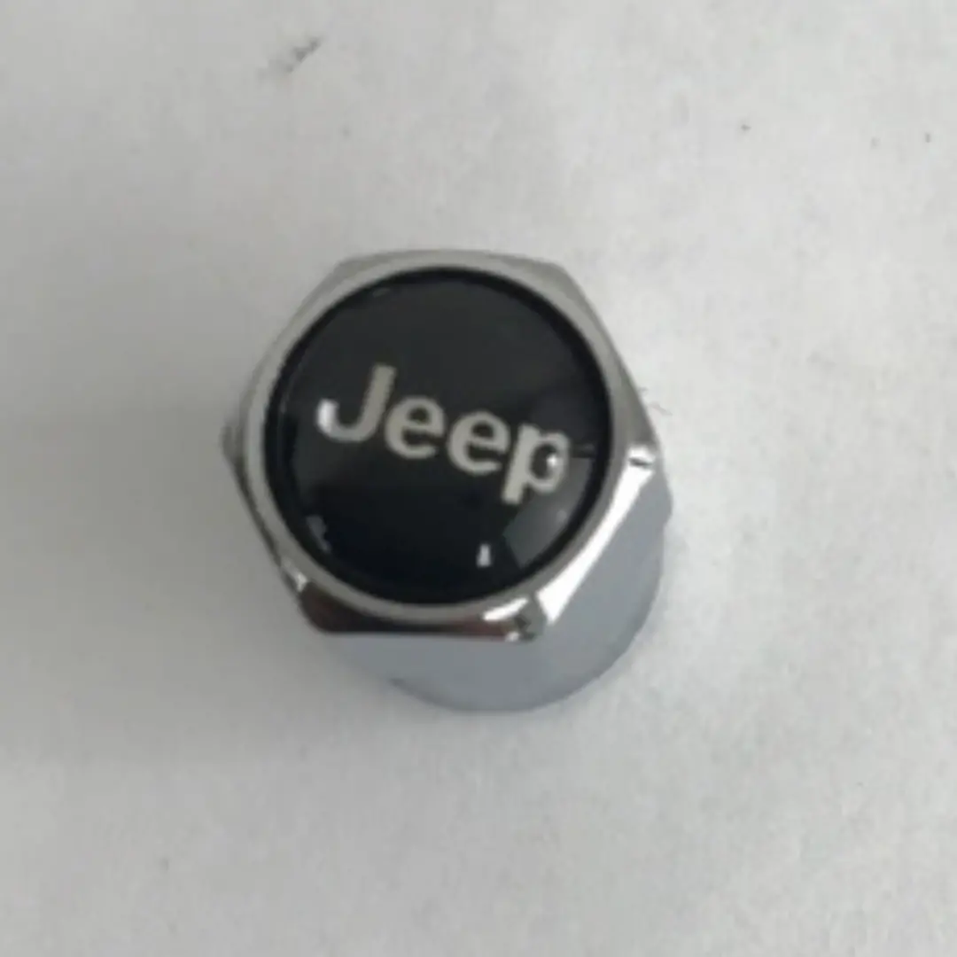 Set Of 4 Universal Jeep Silver Wheel Stem Air Valve Caps 058Edb6fs 1