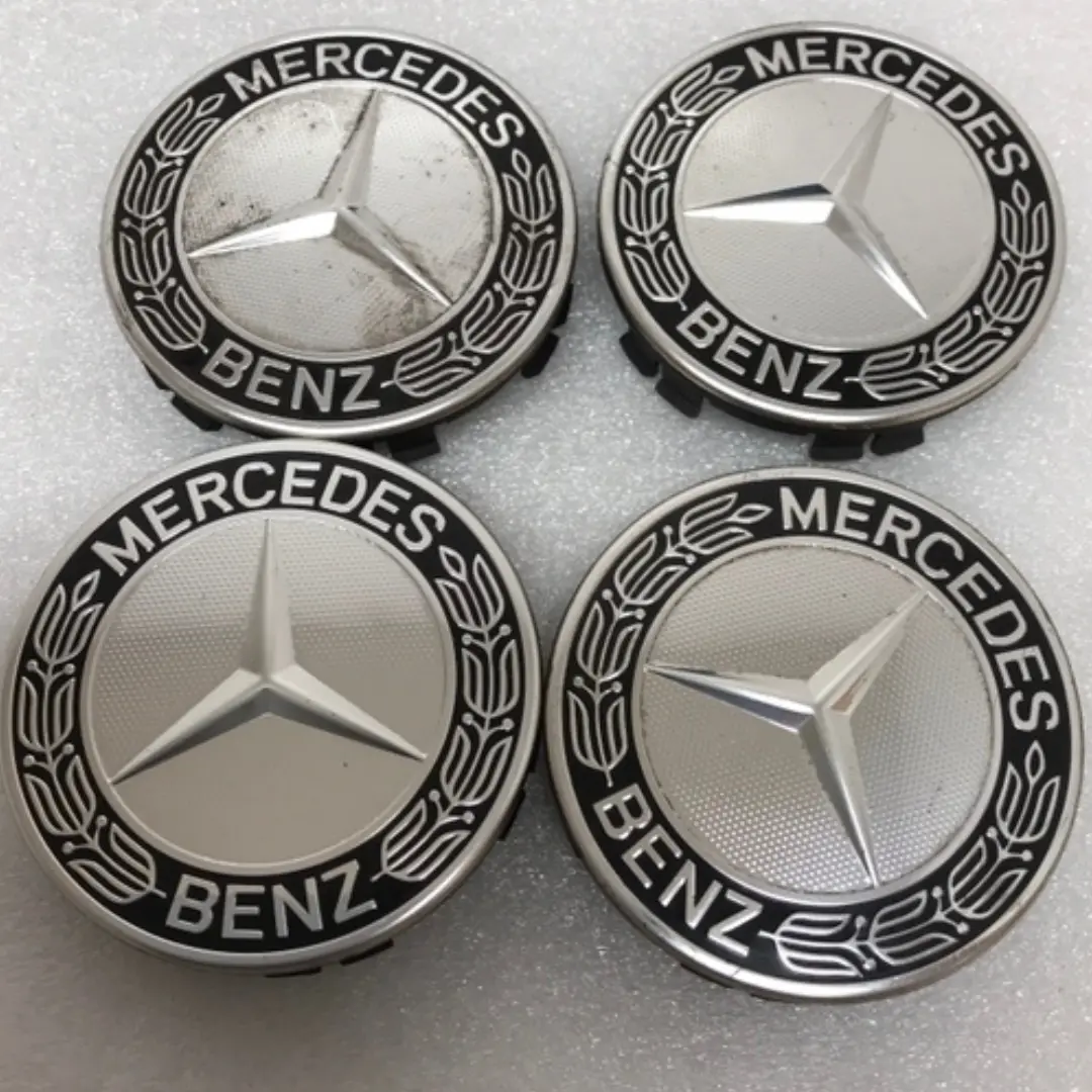 Set Of 4 Mercedes 75Mm Classic Dark Blue Wheel Center Hub Caps E796ba03 1