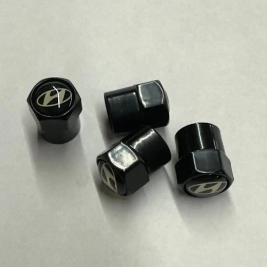 Set Of 4 Hyundai Black Wheel Stem Air Valve Caps 8D190d81 1