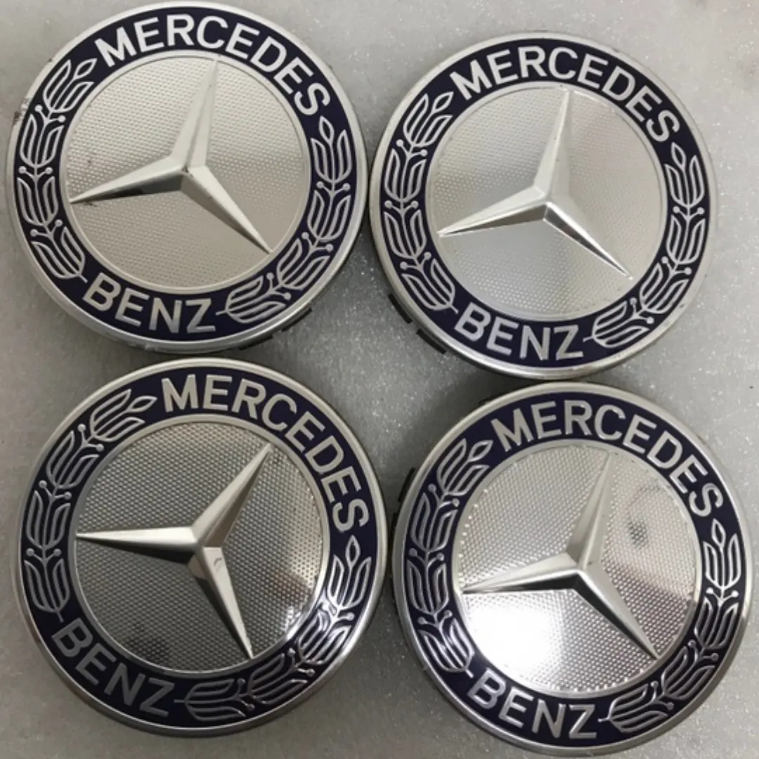 Set Of 4 Mercedes 75Mm Classic Dark Blue Wheel Center Hub Caps 20Eec6f6 1