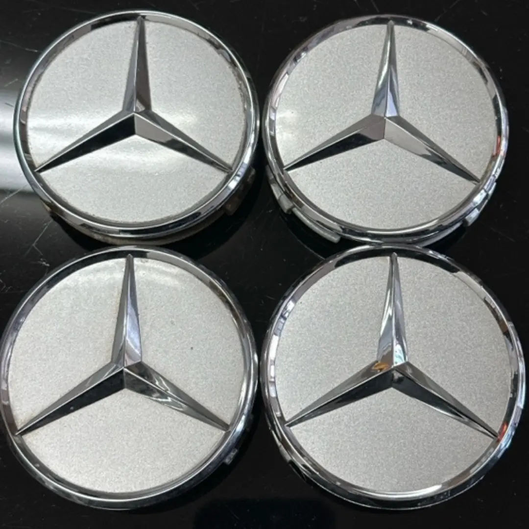 Set Of 4 Mercedes-Benz Silver Center Cap 75Mm 87Ba248b 1