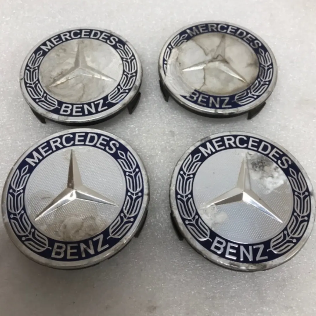 Set Of 4 Mercedes Classic Dark Blue Wheel Center Hub Caps Amg Wreath 278A95f 1