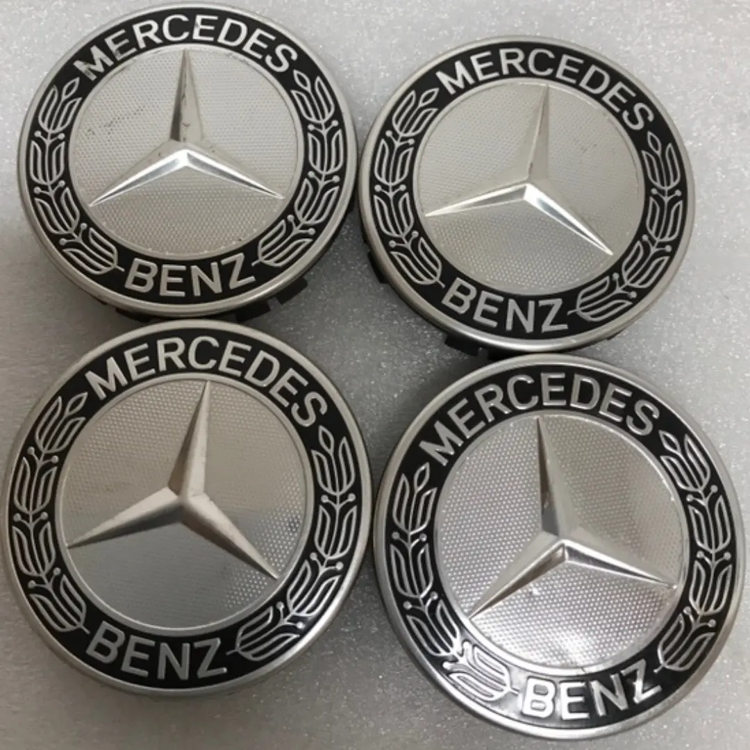 Set Of 4 Mercedes 75Mm Classic Dark Blue Wheel Center Hub Caps 2Ebaa0da 1