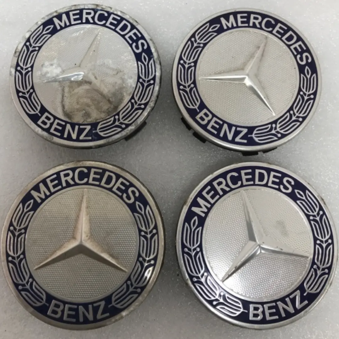 Set Of 4 Mercedes 75Mm Classic Dark Blue Wheel Center Hub Caps Amg Dc6f8fd5 1