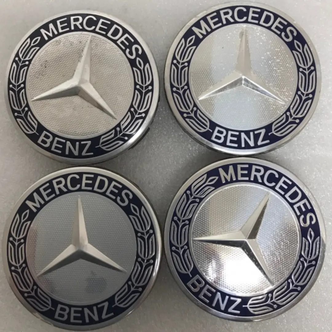 Set Of 4 Mercedes 75Mm Classic Dark Blue Wheel Center Hub Caps Dc755be3 1