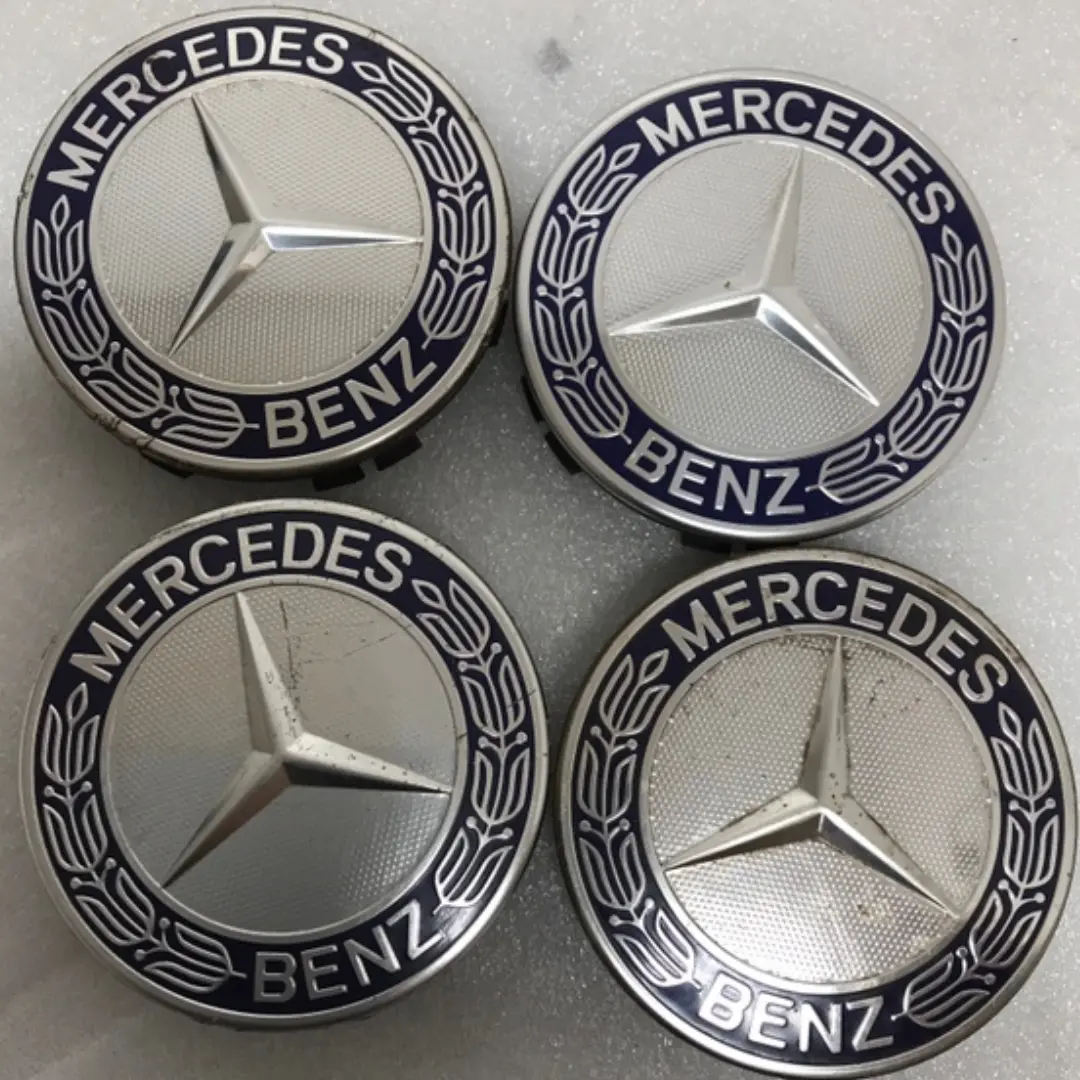 Set Of 4 Mercedes 75Mm Classic Dark Blue Wheel Center Hub Caps A25fe1cd 1