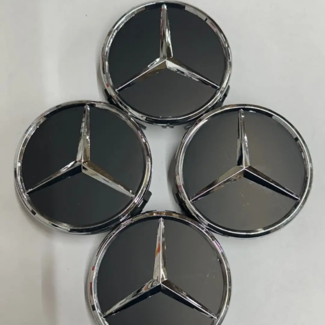 Set Of 4 Mercedes-Benz Matte Black Wheel Center Hubcap 75Mm Ced4b517 1