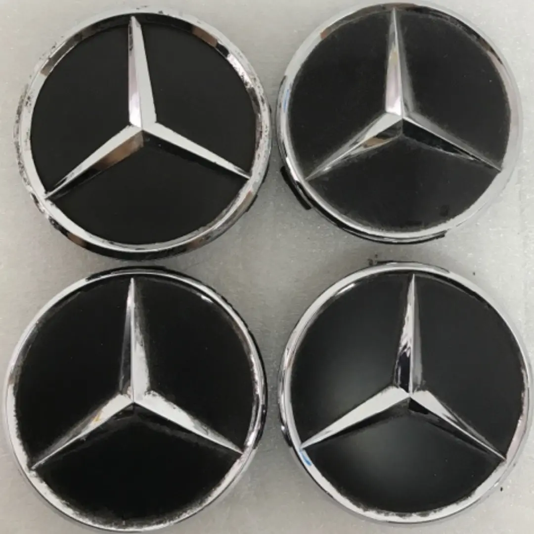 Set Of 4 Mercedes-Benz Matte Black Wheel Center Hub Caps Set 75Mm 15566Df6 1