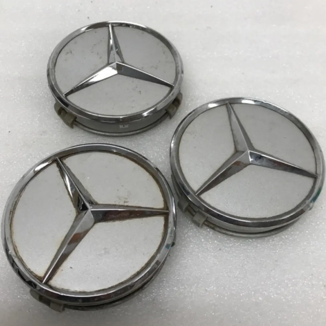 Set Of 3 Mercedes Benz Silver Center Caps A2204000125 75 Mm Dfb9316f 1