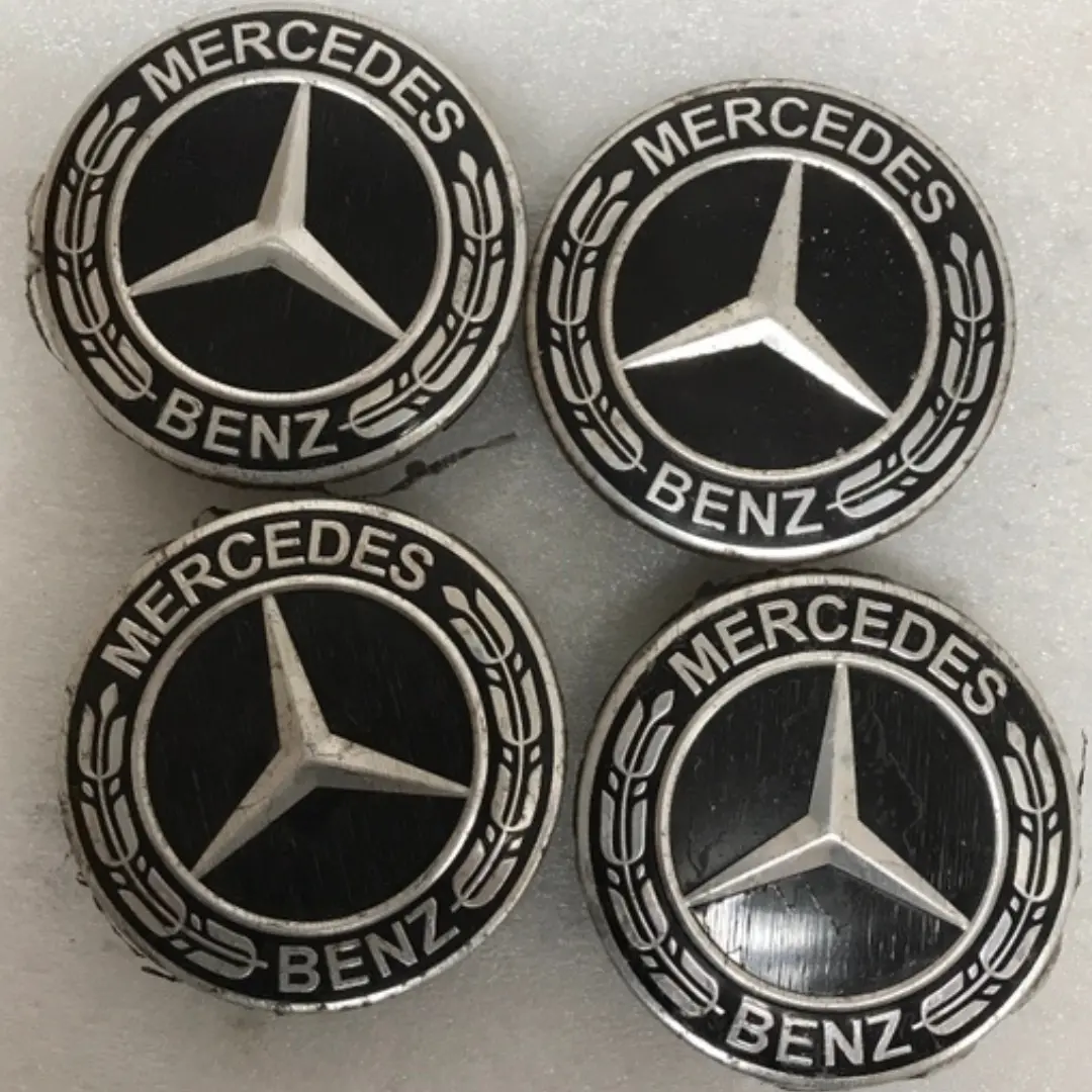 Set Of 4 Mercedes-Benz Black Wheel Center Caps 75Mm A1714000025 Df614877 1