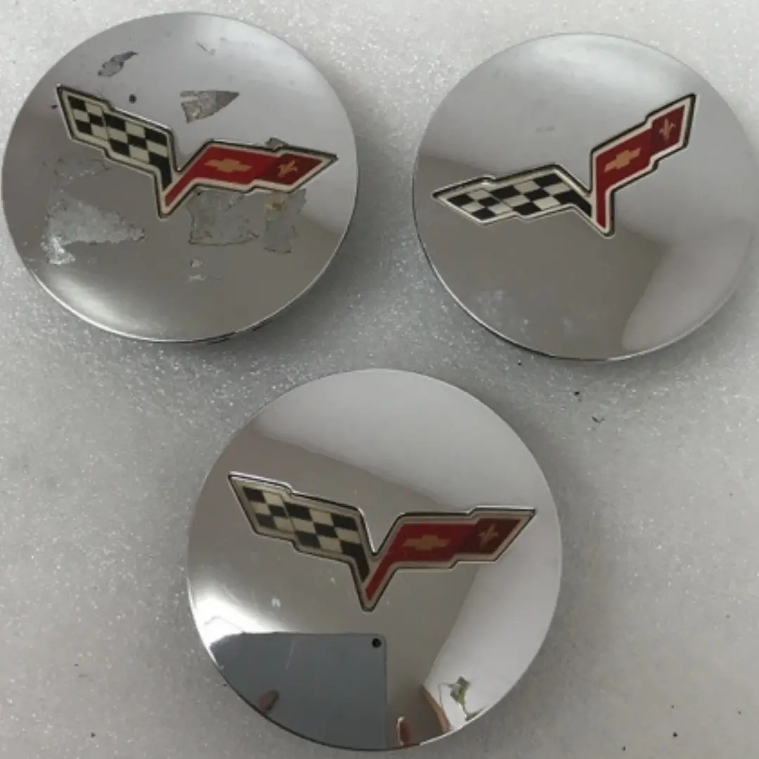 Set Of 3 Chevrolet Corvette Chrome 2014-2017 Oem Center Cap 9595010 0941C90c 1