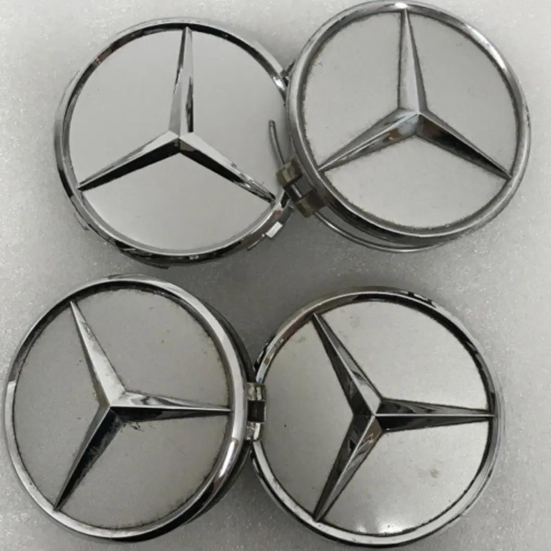 Set Of 4 Mercedes-Benz Silver Wheel Center Hub Caps 75Mm 89652592 1