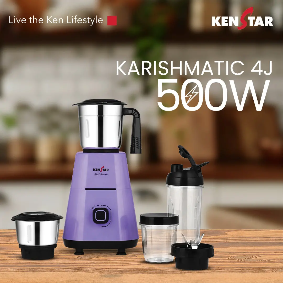 Karishmatic 4J, 500W Power Plus Turbo Motor, Mixer Grinder 1