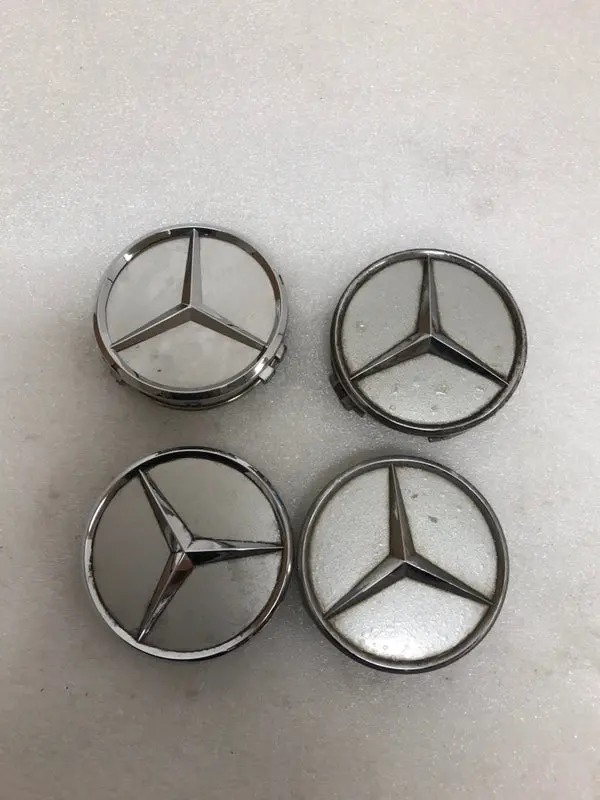 Set Of 4 Mercedes-Benz Silver Wheel Center Hub Caps 75Mm Ac81056c 1