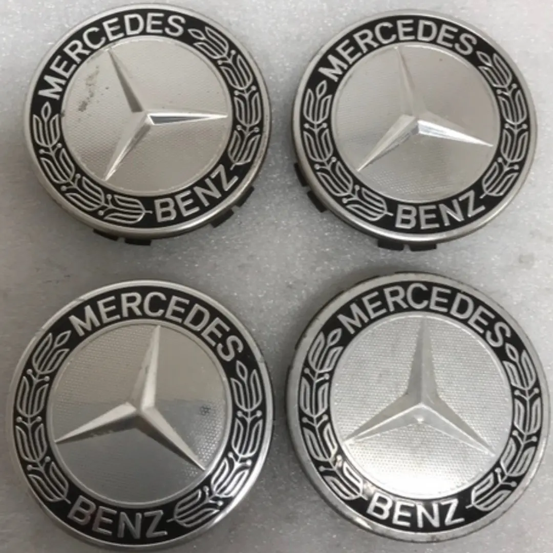 Set Of 4 Mercedes Classic Dark Blue Wheel Center Hub Caps Amg Wreath 2C3968c6 1