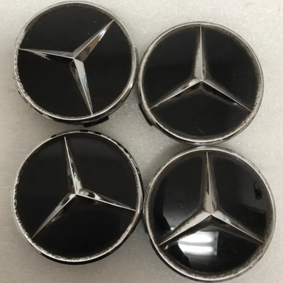 Set Of 4 Mercedes-Benz Matte Black Wheel Center Hub Caps 75Mm 42842Beb 1