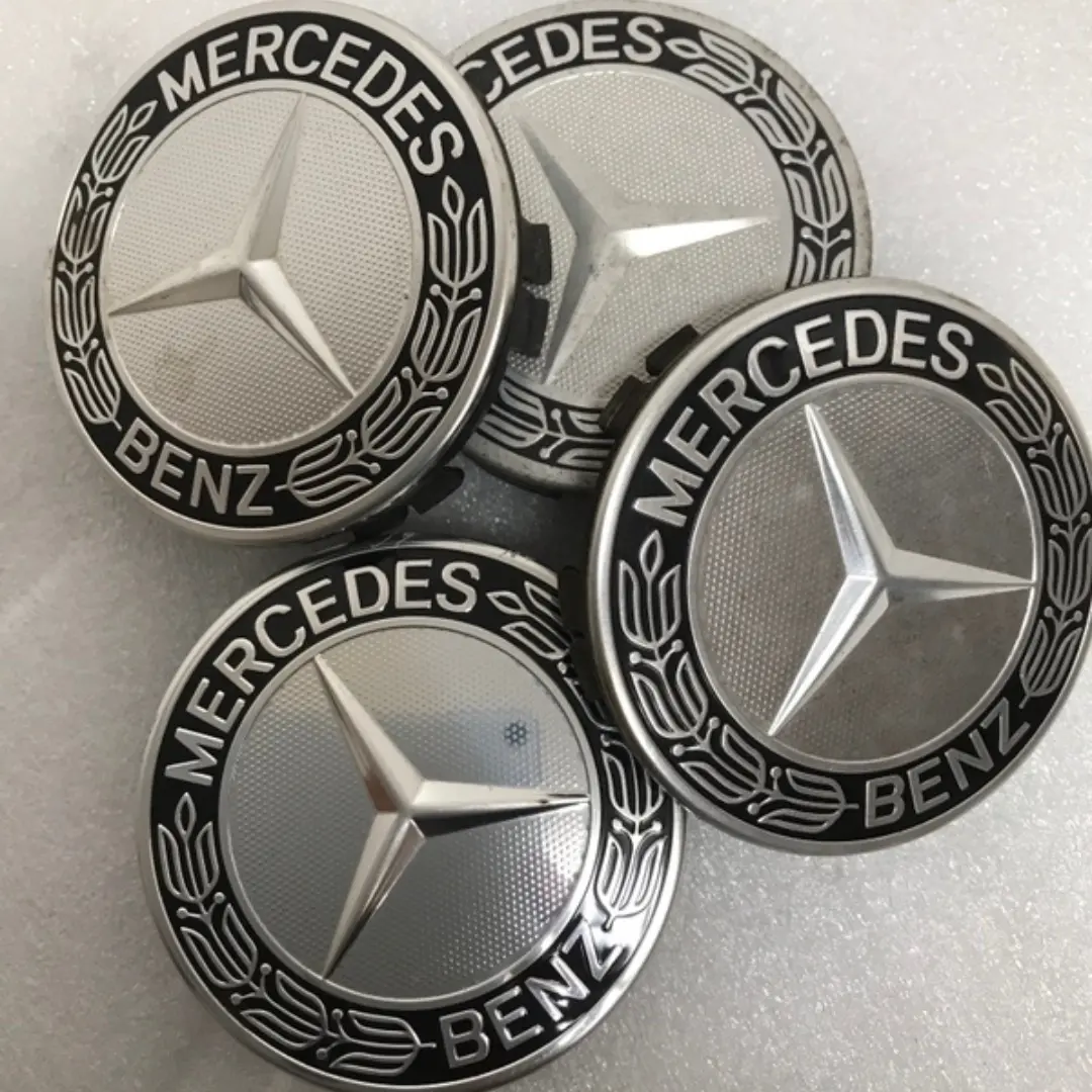 Set Of 4 Mercedes-Benz 75Mm Dark Blue Wheel Center Hub Caps 9Be888ac 1