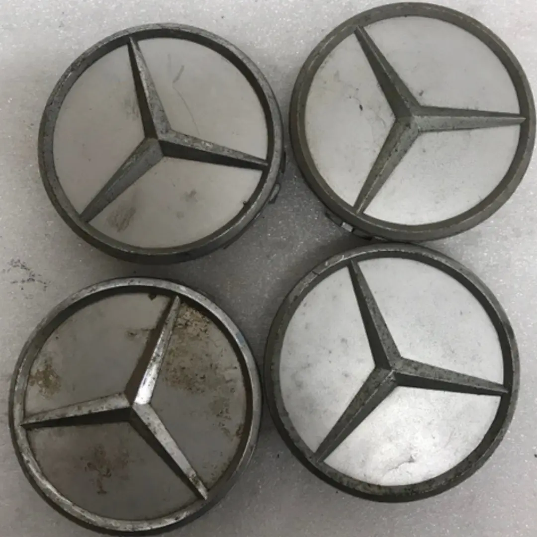 Set Of 4 Mercedes-Benz Silver Wheel Center Hub Caps A7b13f44 1
