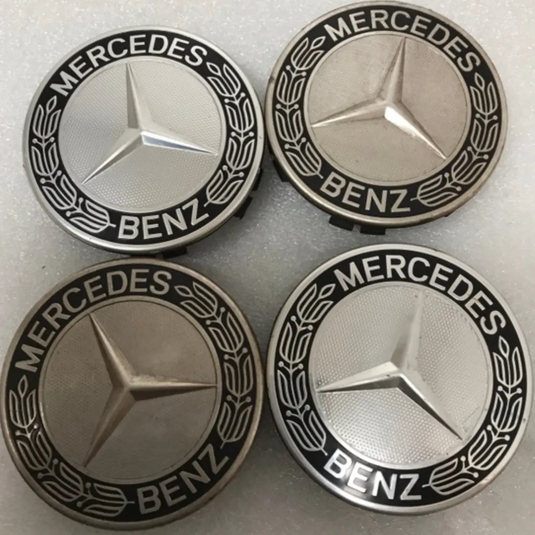Set Of 4 Mercedes 75Mm Classic Dark Blue Wheel Center Hub Caps C2c798ed 1