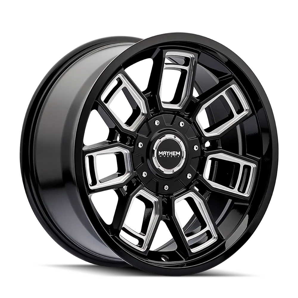 Mayhem Ordinance Gloss Blk Milled | 20X9 5X127/5X139.7 +0 87.1Mm 1