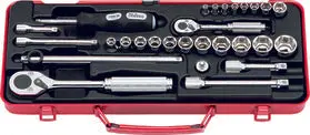1/4 Sq. Dr. 17 Piece Metric 6-Point Socket Set  4-12Mm 1