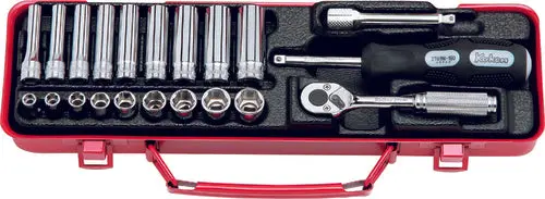1/4 Sq. Dr. 21 Piece Metric 6-Point Socket Set  5.5-13Mm 1