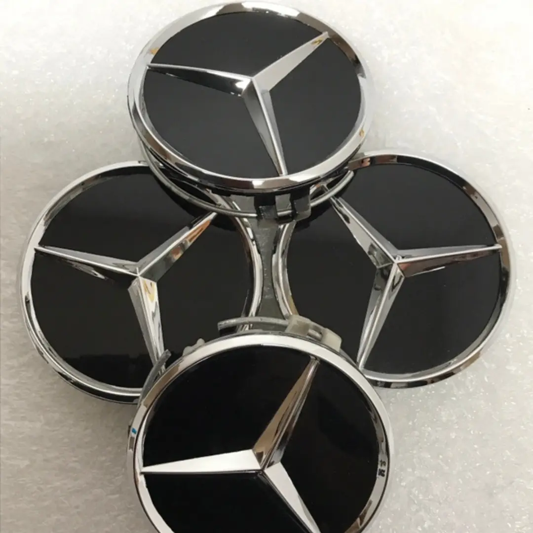 Set Of 4 Mercedes-Benz Matte Black Wheel Center Hub Caps 75Mm 17B4f4dc 2