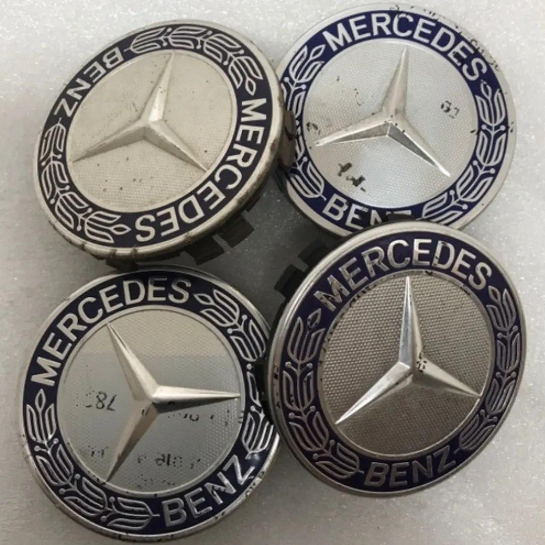 Set Of 4 Mercedes 75Mm Classic Dark Blue Wheel Center Hub Caps Bf8f3550 2