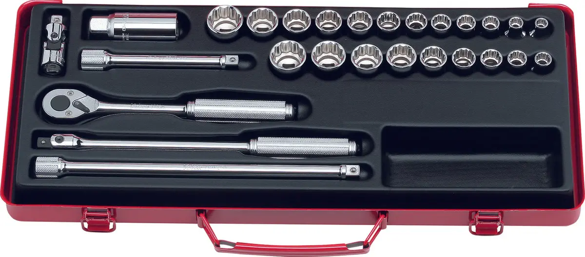 3/8 Sq. Dr. Socket Set   6, 12 Point   21 Pieces 1