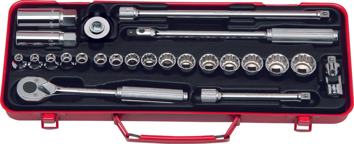 3/8 Sq. Dr. Socket Set   6, 12 Point   25 Pieces 1