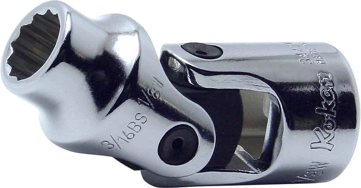 3/8 Sq. Dr. Universal Socket Whitworth 1/8 12 Point Length 47.5Mm 1