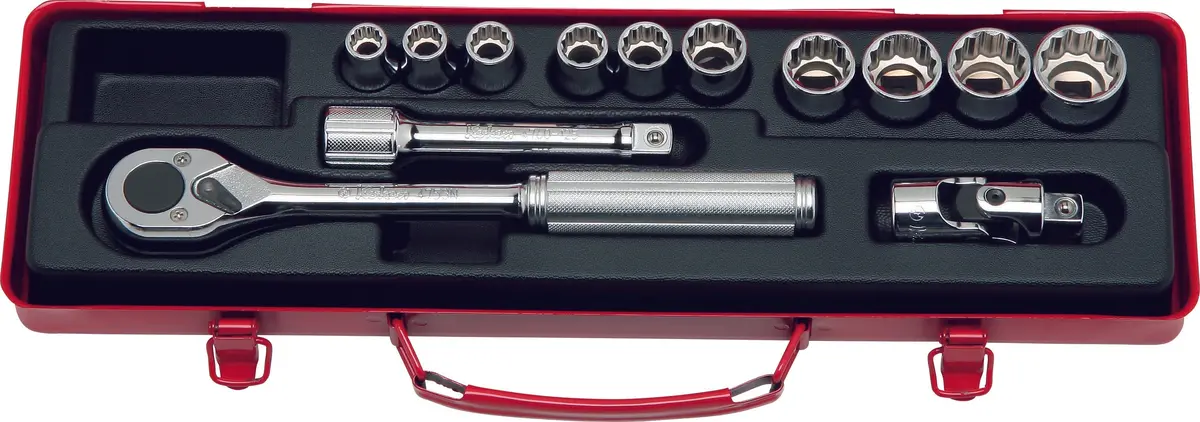 1/2 Sq. Dr. 15 Piece 12-Point Metric Socket Set  10-22Mm 1