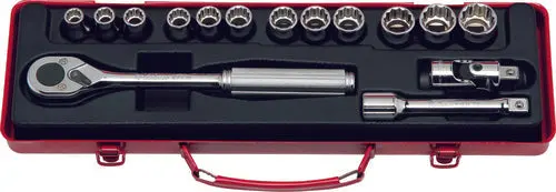 1/2 Sq. Dr. 10 Piece Hex Bit Socket Set  5-17Mm 1
