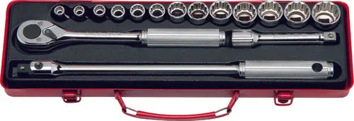 1/2 Sq. Dr. Socket Set   12 Point   38 Pieces 1