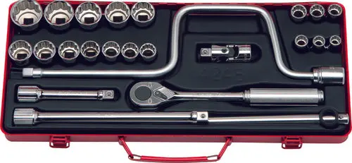 1/2 Sq. Dr. 18 Piece 12-Point Metric Socket Set  10-32Mm 1