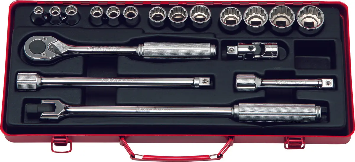 1/2 Sq. Dr. 21 Piece 12-Point Metric Socket Set  8-27Mm 1