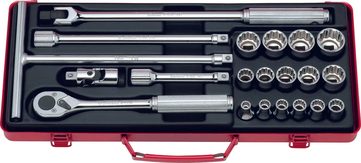 1/2 Sq. Dr. Socket Set   12 Point   30 Pieces 1