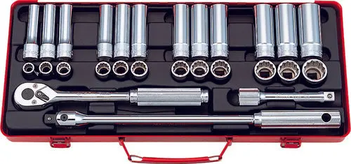 1/2 Sq. Dr. 27 Piece 12-Point Metric Socket Set  10-24Mm 1