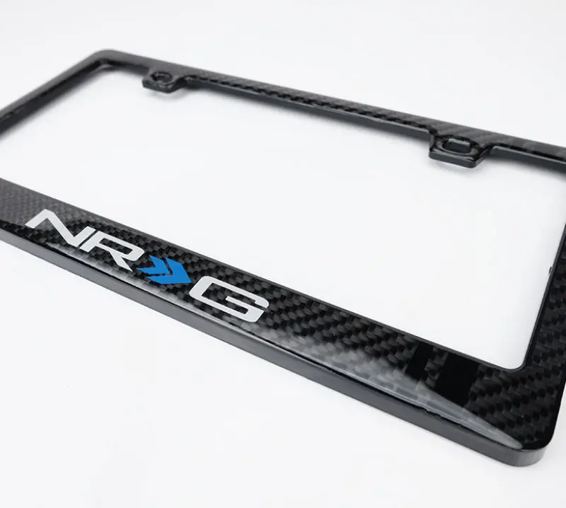 Nrg Carbon License Plate Frame/ Fiber Poly Dip Finish Wet W/ Nrg Logo 1