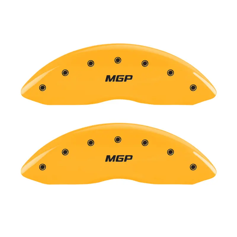 Mgp Engraved Yellow Caliper Covers — Front & Rear — Black Character Accents For 2009 Ford F-150 1