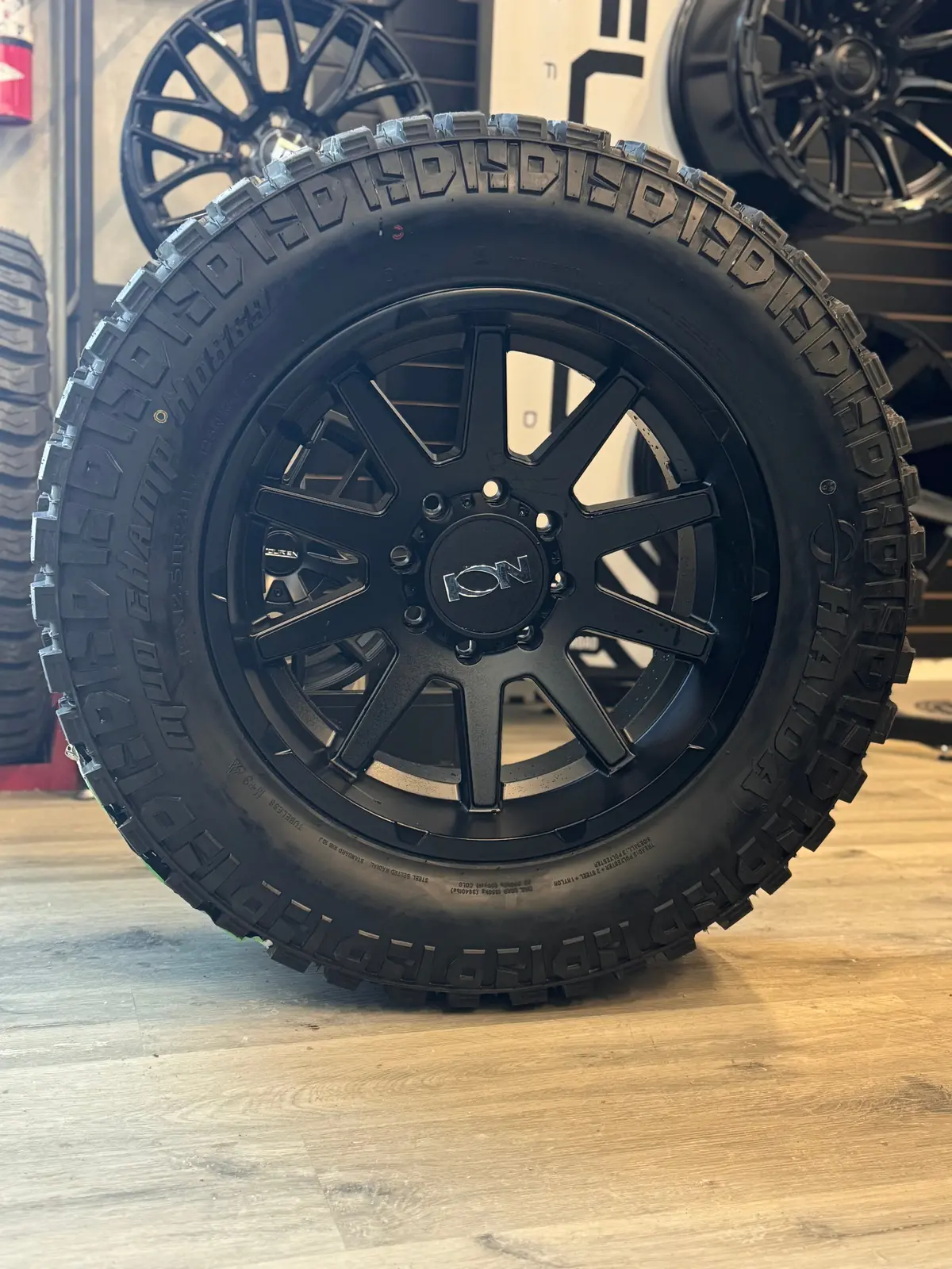 (Set Of Four) Ion Type 143 Matte Black 20X10 8X165.1 -19Mm 125.2Mm | Haida Hd 869 Mud Champ M/T 35X12.50R20 Lt (3Pms) 1