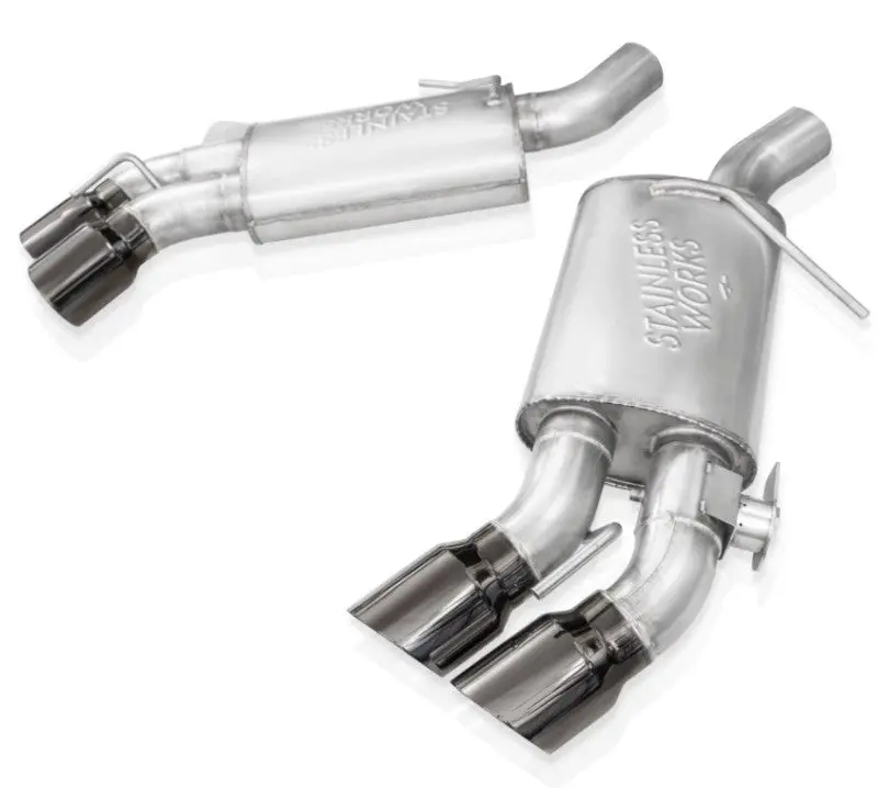 Stainless Works Axle-Back Exhaust For 2016–2021 Camaro Ss – 3" Legend Series With Active Valve & Quad 4" Black Tips 1