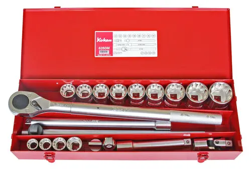 3/4 Sq. Dr. 15 Piece 12-Point Metric Socket Set  19-50Mm 1