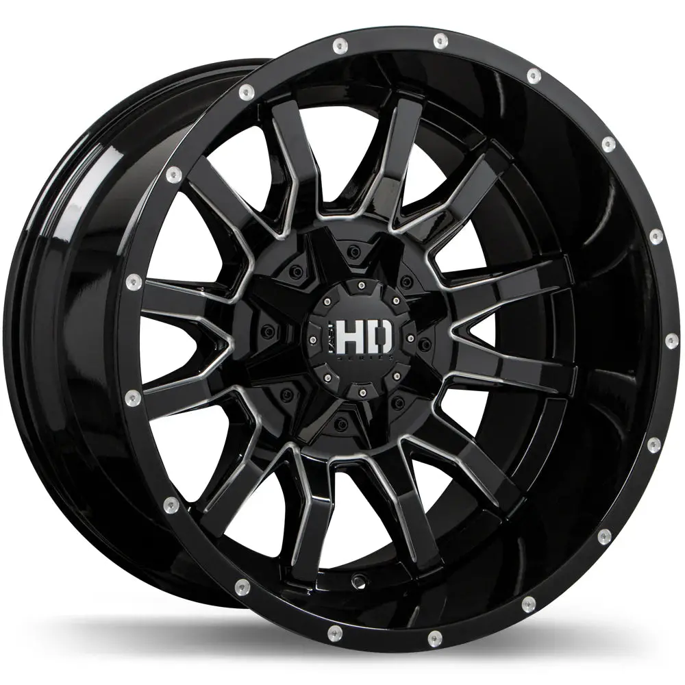 Fast Hd Traxx Gloss Black Milled 20X12 -47 6X135/6X139.7Mm 95.1Mm 1