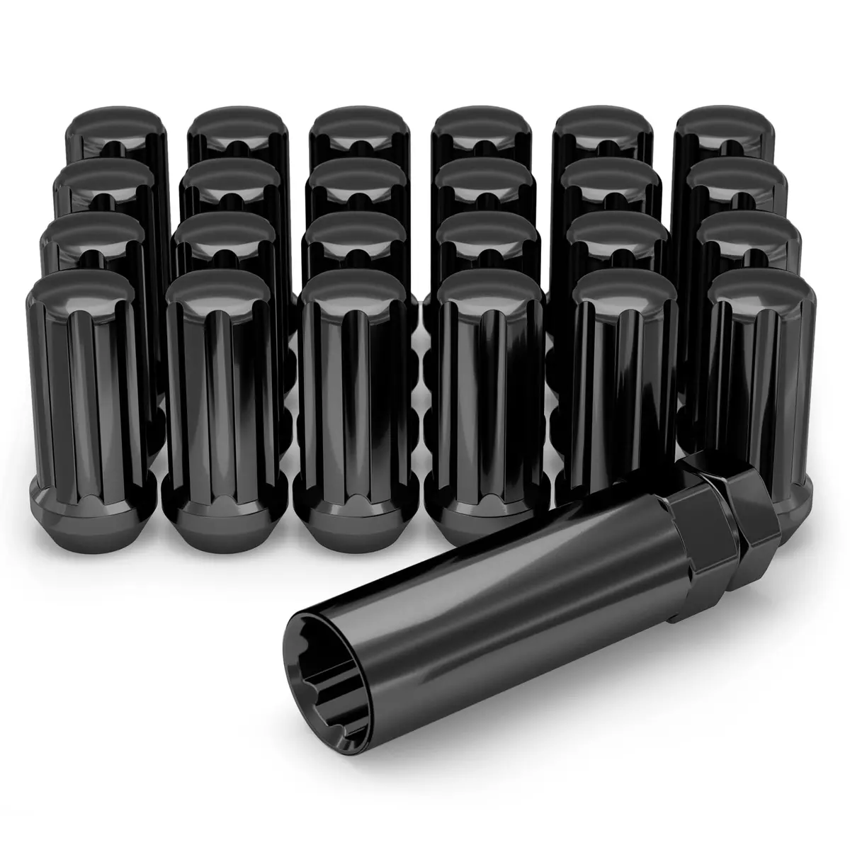9/16” Black Chrome Lug Nut (20 Pack) 1
